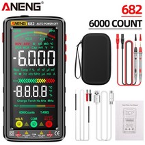 전기테스터기 멀티테스터기 누설전류계 ANENG 682 스마트 멀티 미터 빅 컬러 스크린 AC/DC 전류계 전압 테, 02 Black