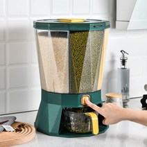 밀가루 빅 식품 저장 기 회전 쌀통 통 밀폐 시리얼 디스펜서 탱크 곡물 상자 주방 보관 contenitore riso, Green
