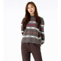 투엘 울 블랜디드 기하학 패턴 데일리 니트