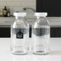 밀크홀 카페 굿즈 유리 미니 우유병 330ml 양념병 화병 기름 소스정리 보틀, 1개