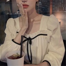 올봄 디자인감 달콤한 리본 9부 소매 셔츠