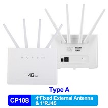 와이파이 네트워크 네트워킹 고속 Cat4 4G 라우터 300M 3G GSM 잠금 해제 Sim 카드 모뎀 야외 LTE 자동차 완/LAN RJ45 Cpe 안테나, [01] Lite version, [03] CP108 Type A