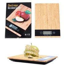 계근대 주방 규모 대나무 led 디스플레이 요리 베이킹 음식 규모 디지털 무게 그램 및 온스 주방 액세서리, 커피