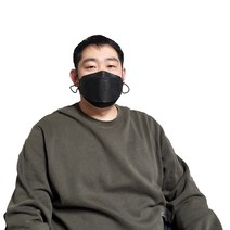 보튼 KF94 특대형 마스크 블랙 20매입 개별포장 끈조절 귀안아픈 얼큰이 빅사이즈 얼굴큰사람 마스크, 블랙 80매