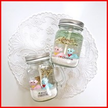 (손잡이용기 2개만들기) 뿔사슴-크리스마스 양초 젤캔들 키트 만들기(100ml/2), 레몬라벤더, 옐로우