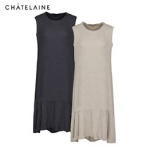 [샤트렌] 주름 원단 민소매 원피스