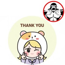 튼튼 인쇄물 스티커 인형탈 햄스터 포장재료 포장스티커 땡큐스티커 캐릭터스티커, 본상품선택