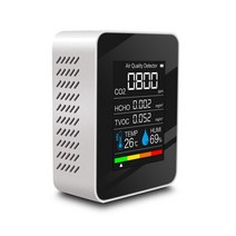 공기질측정기 이산화탄소 검출기 공기질 모니터 TVOC HCHO 분석기 CO2 스마트 디지털 미터 실내 온도 습도 센서 테스터, [07] NO WIFI, 07 NO WIFI