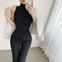 1+1 기모 딱붙는 얇은 이너 목폴라 나시 티 3컬러