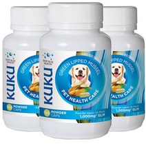 뉴질랜드 쿠쿠 반려동물 관절영양 초록잎홍합 펫헬스케어 120캡슐 3통, 뉴질랜드 초록잎홍합 120캡슐