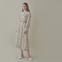 코지 여자 에스닉 자수 프린팅 쉬폰 샤랄라 롱원피스