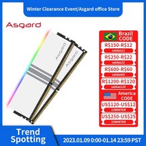 AsgardRGB RAM DDR4 메모리 8GBx2 16GBx2 3200MHz 3600MHz 발키리 V5 데스크탑용 폴라 화이트 오버클럭 성능, V5 16GBx2 3200MHz