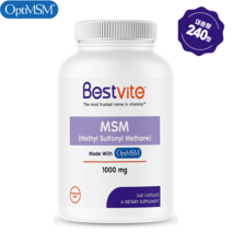 Opti MSM 식이 유황 1000mg 240캡슐 점보 대용량 옵티 엠에스엠, 1병, 240 캡슐