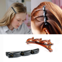 정수리앞머리볼륨연출 반묶음웨이브고정 내추럴컬링헤어핀클립집게, 벨벳 브라운