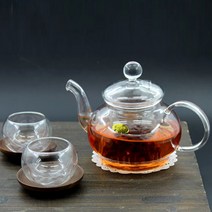 투명하고 맑은 유리 티포트 건강차 따뜻한 티, 25.베러스마일티포트1500ml