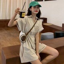 여성점프수트 버튼업 버클스트링 냉장고점프수트 점퍼슈트 오버롤