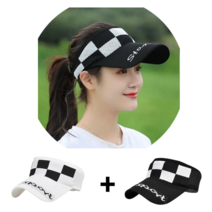 [파인더 19] 1+1 여름 여성 썬캡모자 여성 자외선차단썬캡모자 골프썬캡모자 테니스썬캡모자 스포츠썬캡모자 외출썬캡모자 햇빛가림썬캡모자, 화이트+블랙