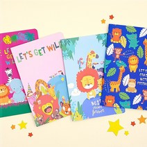 [만꾸] 동물 친구들 스티치 노트(4종 1세트)