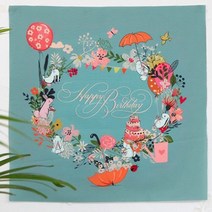 DTP 생활방수 컷트지원단) 애니멀 벌쓰데이파티-써클래빗(a3141) a2