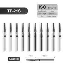 세신드릴 JINGT 다이아몬드 버 고속 핸드피스 에머리 고경도 네일 1.6mm 박스당 10 개, 8.TF-21S