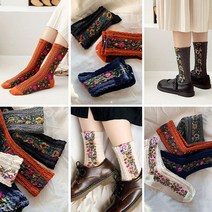 The크리스탈 여자 패션 발목 꽃 목긴 양말 세트 코디 선물