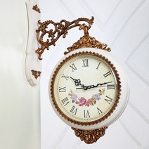 모던 심플 유럽식 거실 양면 벽시계 패션아이디어 벽걸이 침실 무음 시계 북유럽 인테리어, F