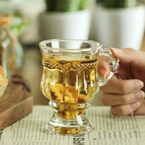 크리스탈 머그컵 4P 세트 감성 빈티지 고급 유리잔 150ml