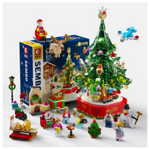 [레고42143] 블럭팜 레고호환 크리스마스 트리 산타 눈사람 오르골 셈보블럭 장난감 선물, 03.크리스마스트리 오르골