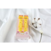 쪼야 썬클립 캐릭터 ver.미용실 집게핀 악어핀 헤어클립 헤어핀셋 곰돌이, 곰돌이-옐로우, 1개