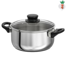 이케아 냄비 안논스 냄비+뚜껑 유리/스테인리스 2.8L 양수 요리 전골 캠핑