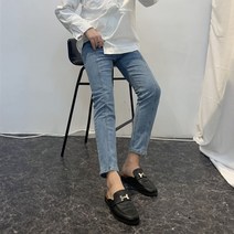 코즈맨 앞라인 절개 데님 청바지