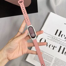 [3+1] 오달라 샤오미 미밴드7 스트랩 모음, 가죽, 핑크