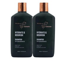 땡스투네이처 호주 Thanks To Nature Shampoo 하이드레이트 & 너리쉬 아비시니안오일 샴푸 500ml, 2팩