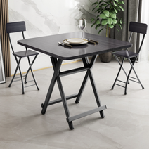 [과외테이블] 오브민 사각 다용도 접이식 식탁 테이블 중형 60 x 60cm, 블랙
