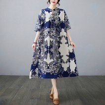 패션 여성 루즈핏 쉬폰 프린트 반팔 임부 원피스