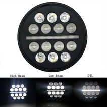 5.75 quot인치 라운드 LED 헤드 라이트 헤일로 링 DRL 앰버 방향 지시등 혼다 섀도우 VT 600 700 750 1100 VTX 1300 1800, [08] Black F