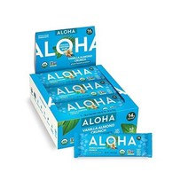 ALOHA 식물 단백질 바 - 바닐라 아몬드 크런치 - 12개 1.9oz 바 - 저당 프리 팔레오 저탄수화물 성분 스테비아 프리 프리 무설탕 알코올