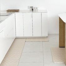 엄마편 양면 헤링본 PVC 발 편한 주방 매트 소/중/대/특대 북유럽 다용도 양면매트