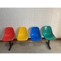 레트로 플라스틱 지하철 정거장 의자 버스 정류장 벤치 복고풍 디자인, A 4인 4색(200x75cm)
