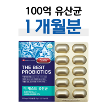 100억 보장 프로 바이오틱스 프리 바이오스틱 모유 유래 유산균 락토 바실러스 루테리 가세리 비피더스 균 락티스 롱검 유산균 먹이 프락토 올리고당 알루 포장 캐나다 직수입, 1개월, 500mg x 30캡슐 (하루 1캡슐)