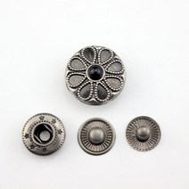 가죽 핸드프레스 각인기 가죽공예 도장 다이어리 빈티지 스냅 버튼 및 비드 금속 프레스 스터드 네일 리벳, 15 15_01 17mm
