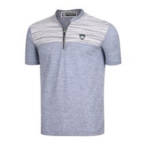 파파브로 남성 국산 골프웨어 반집업 반팔 티셔츠 IU-KAHG-NO3-블루