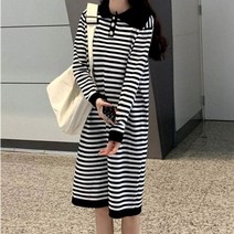 스트라이프 원피스 니트원피스 빅카라 롱원피스