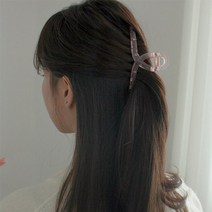 여자 데일리 심플 투명 컬러 꼬임 헤어 집게핀 머리핀