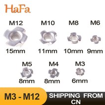m2.5 무두 렌치 볼트 잭 번데기 팝 너트M3 M4 M5 M6 M8 M10 M12 4 개의 발톱 너트 스피커 T-너트 블라인드, 01 M3_04 50PCS