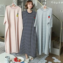 셀러허브 여성패션 [오노마] ONM 반팔 단가라 원피스잠옷 순면 여름 과일 홈웨어 공주