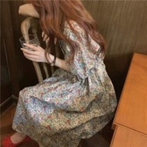 안나리야 루즈핏 A라인 꽃무늬 캐주얼 롱원피스 SH