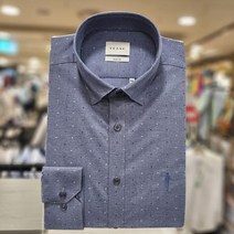 [예작] YJ1FBS972NY 카치온 스트레치 프린트 네이비 슬림핏 긴팔 셔츠