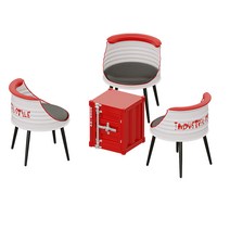 대기의자 교회 성당 병원 로비 휴게실 대합실 체어 벤치 A형 공항 스테인레스 튼튼 맞춤형 휴게실 대기 의자 소파 쇼핑몰 상업용 창의적 야외 공공 좌석 산업 스타일 카페 테이블과 조합, D.테이블 1개 의자 3개