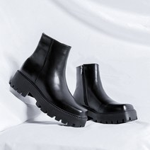 Z3JC 스퀘어 통굽 옆지퍼 첼시 앵클부츠